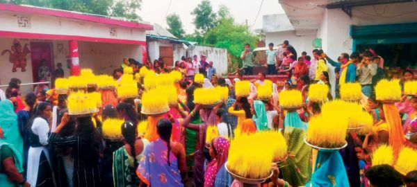  शोभायात्रा निकाल भोजली विसर्जन