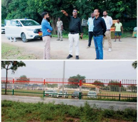 खेलभाठा मैदान में गेट और बाउंड्री निर्माण