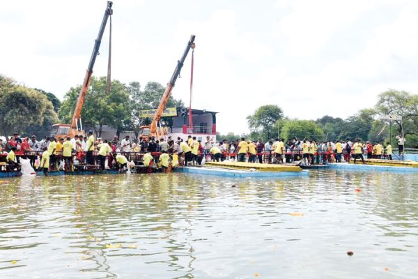 रविवार दोपहर तक 3770 छोटी और 1133 बड़ी गणेश मूर्तियों का विसर्जन