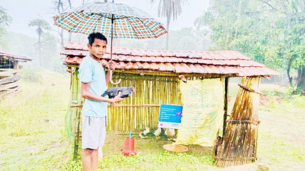 सुकमा में किसानों को मिला हस्तनिर्मित  पोल्ट्री शेड का लाभ