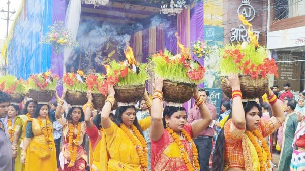 जसगीतों के साथ जोत जंवारा का विसर्जन