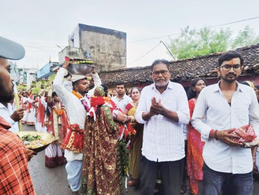 पिछड़ा वर्ग संगठन ने ज्योत जवारा का किया स्वागत