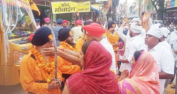 शहीदी यात्रा का शहर कांग्रेस ने किया स्वागत