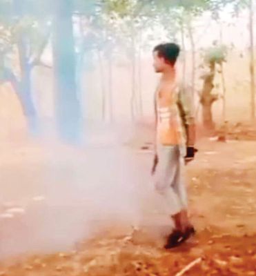 पेड़ पर कट्टे से फायरिंग करते वीडियो फैला, जांच