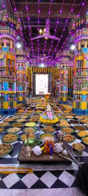 जैतू साव मठ में मना गोवर्धन पूजा,  200 से अधिक व्यंजनों का भोग