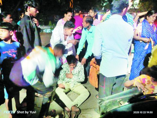 अज्ञात वाहन ने बाइक सवार को मारी टक्कर