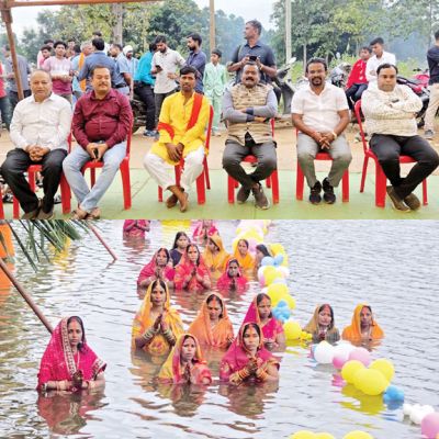  छठ महापर्व, उगते सूर्य को दिया अघ्र्य