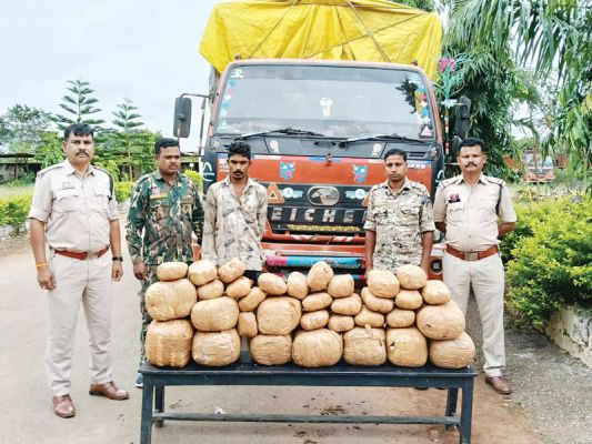  ट्रक से 73 किलो गांजा जब्त, एक तस्कर गिरफ्तार