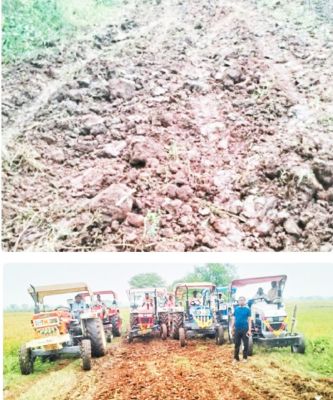 तीन किमी की जर्जर सडक़ को ट्रैक्टर मालिकों ने खुद किया दुरुस्त