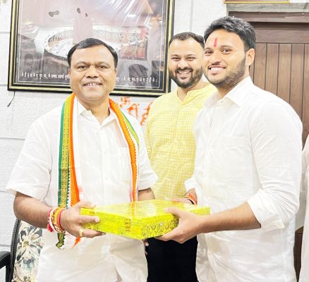 प्रदेश कांग्रेस अध्यक्ष बैज से मिले नपाध्यक्ष साहू