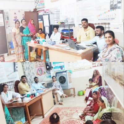 सांकरा उप स्वास्थ्य केंद्र में टीकाकरण