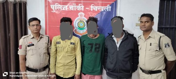 शांतिभंग, 3 बदमाश के विरूद्ध कार्रवाई