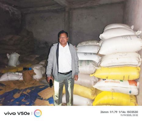 गोदाम से अवैध धान जब्त