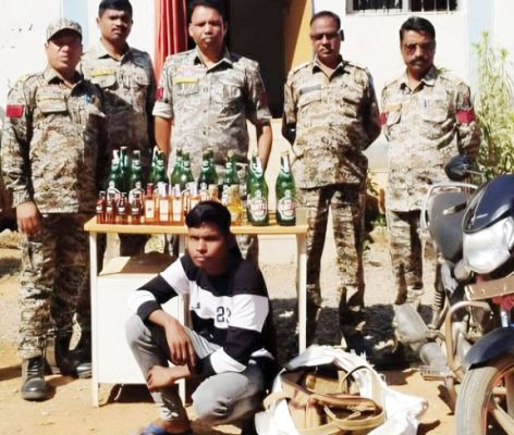 ओडिशा की शराब संग एक आरोपी बंदी