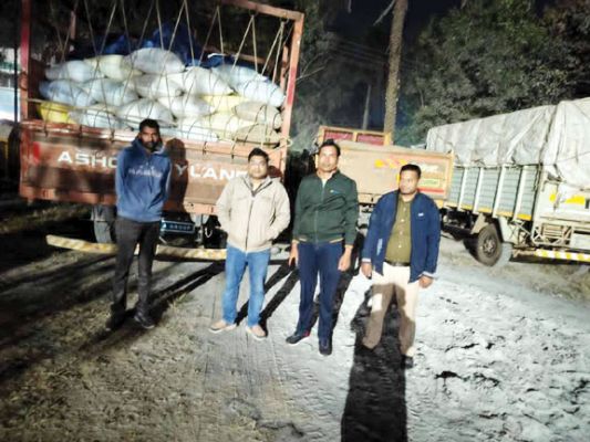 300 बोरी धान जब्त