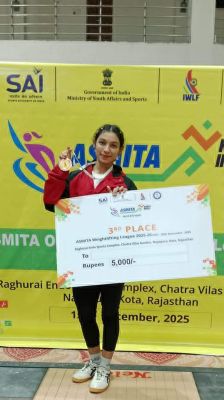 खेलो इंडिया भारोत्तोलन स्पर्धा में किरण को कांस्य पदक