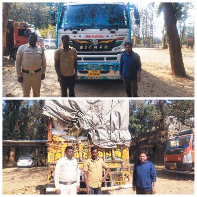 कुनकुरी में झारखंड से आ रही 500 बोरी अवैध धान जब्त