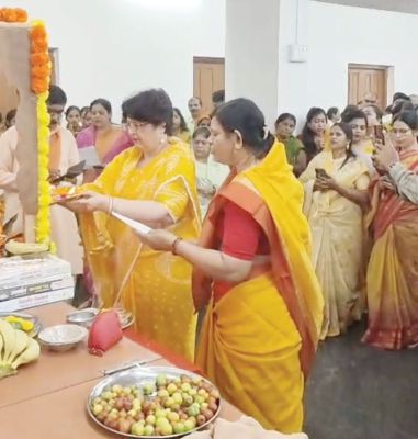 बसंत पंचमी पर दुर्गा कालेज में सरस्वती पूजन