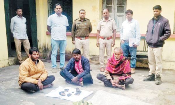 भालू का शिकार करने वाले  तीन गिरफ्तार, तीन फरार