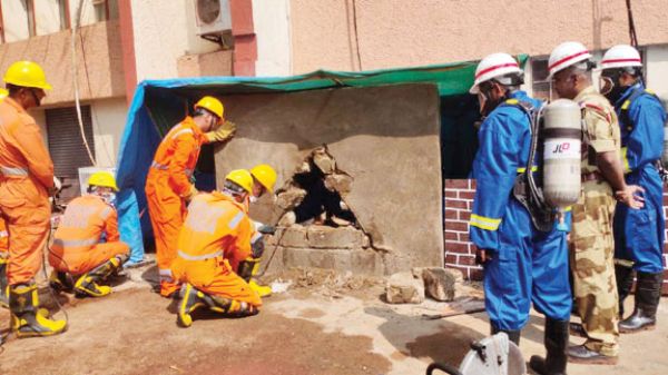 आगजनी आपदा पर मेगा मॉक ड्रिल