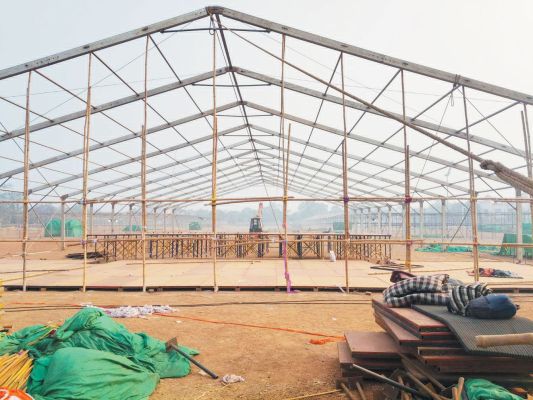 टेंडर से पहले पंडाल लगा, कांग्रेस ने उठाए सवाल, भ्रष्टाचार के आरोप