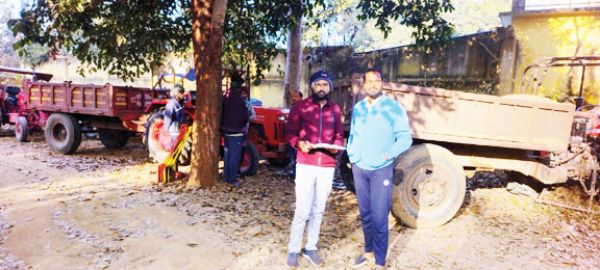 अवैध रेत खनन व परिवहन, 4 ट्रैक्टर-ट्रॉली जब्त