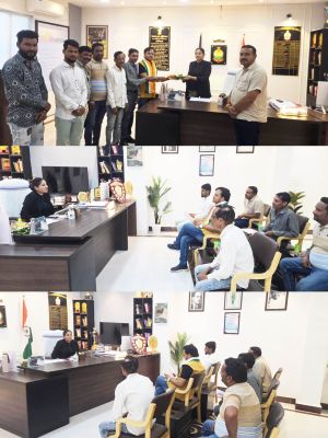 कानून व्यवस्था पर कांग्रेसियों ने की एसपी से चर्चा