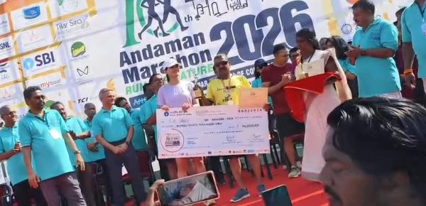 अंडमान मैराथन में कोण्डागांव के संतु साहू   10 किमी सीनियर वर्ग में दूसरे स्थान पर