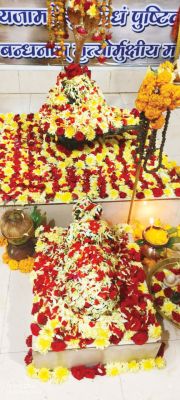 रुद्रेश्वर मंदिर में महादेव का फूलों से विशेष श्रृंगार