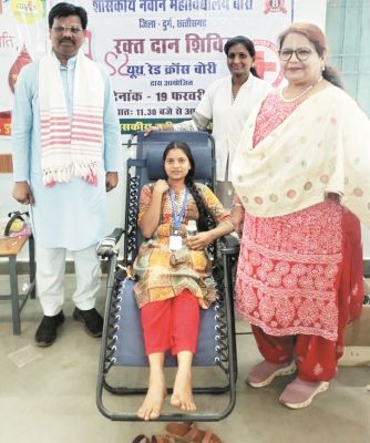 रेडक्रॉस यूनिट बोरी द्वारा रक्तदान शिविर