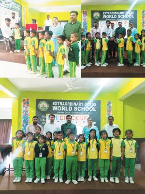 एक्स्ट्राऑर्डिनरी क्लास वल्र्ड स्कूल में नेत्र जांच शिविर