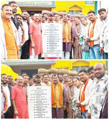 सेवा सहकारी समिति सांकरा में शेड निर्माण का दुर्ग सांसद के हाथों भूमिपूजन