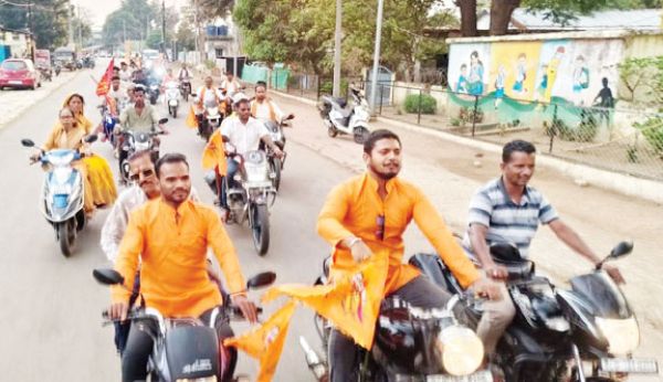  रामनवमी पर बारसूर में निकाली शोभायात्रा