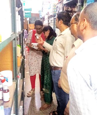  खाद्य एवं औषधि प्रशासन ने की  विभिन्न क्षेत्रों की जांच