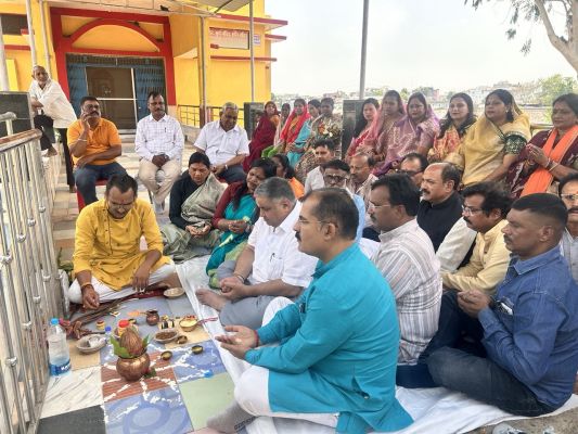 शनि मंदिर तालाब और छठ घाट निर्माण का भूमिपूजन