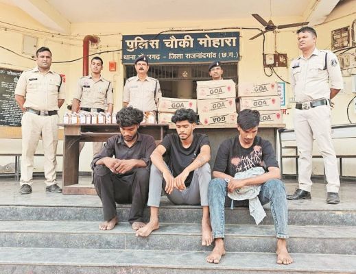 एमपी की 9 पेटी शराब संग 3 आरोपी गिरफ्तार
