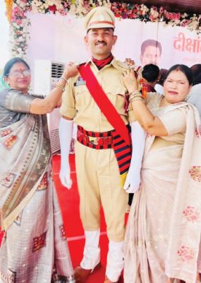 एसआई बनने के बाद प्रथम नगर आगमन पर कपिलकांत साहू का स्वागत