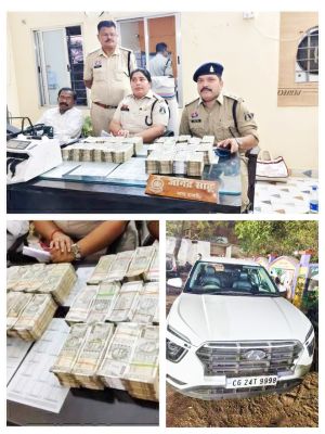 पुलिस तलाशी में कार से 65 लाख बरामद