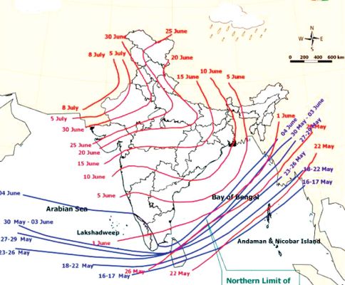 मानसून केरल पहुंचा, 10 के बाद प्रदेश में  शाम तक अंधड़ बारिश की संभावना