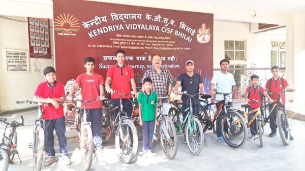 केंद्रीय विद्यालय, सीआईएसएफ भिलाई  में संडे ऑन साइकिल का आयोजन