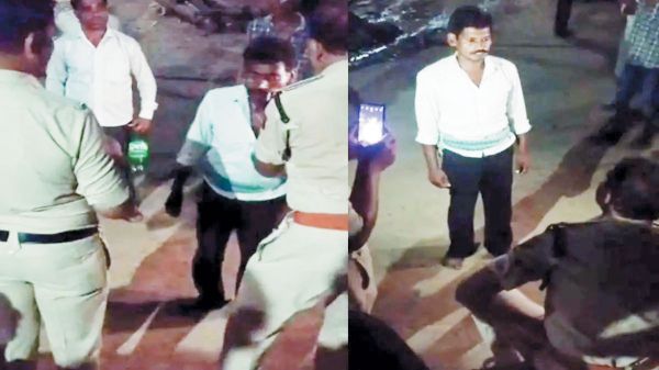 पुलिस-ग्रामीण के बीच बहस, वीडियो फैला