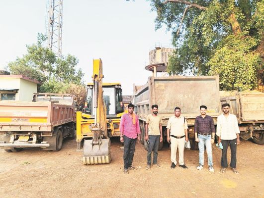 अवैध परिवहन-उत्खनन पर 5 वाहन जब्त