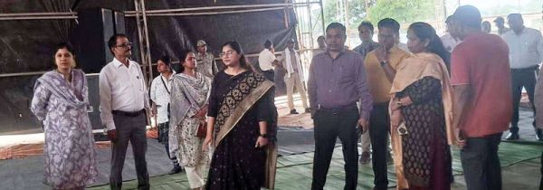 नपं शिवनंदनपुर के शपथ ग्रहण समारोह की तैयारियां पूरी, कलेक्टर ने किया निरीक्षण