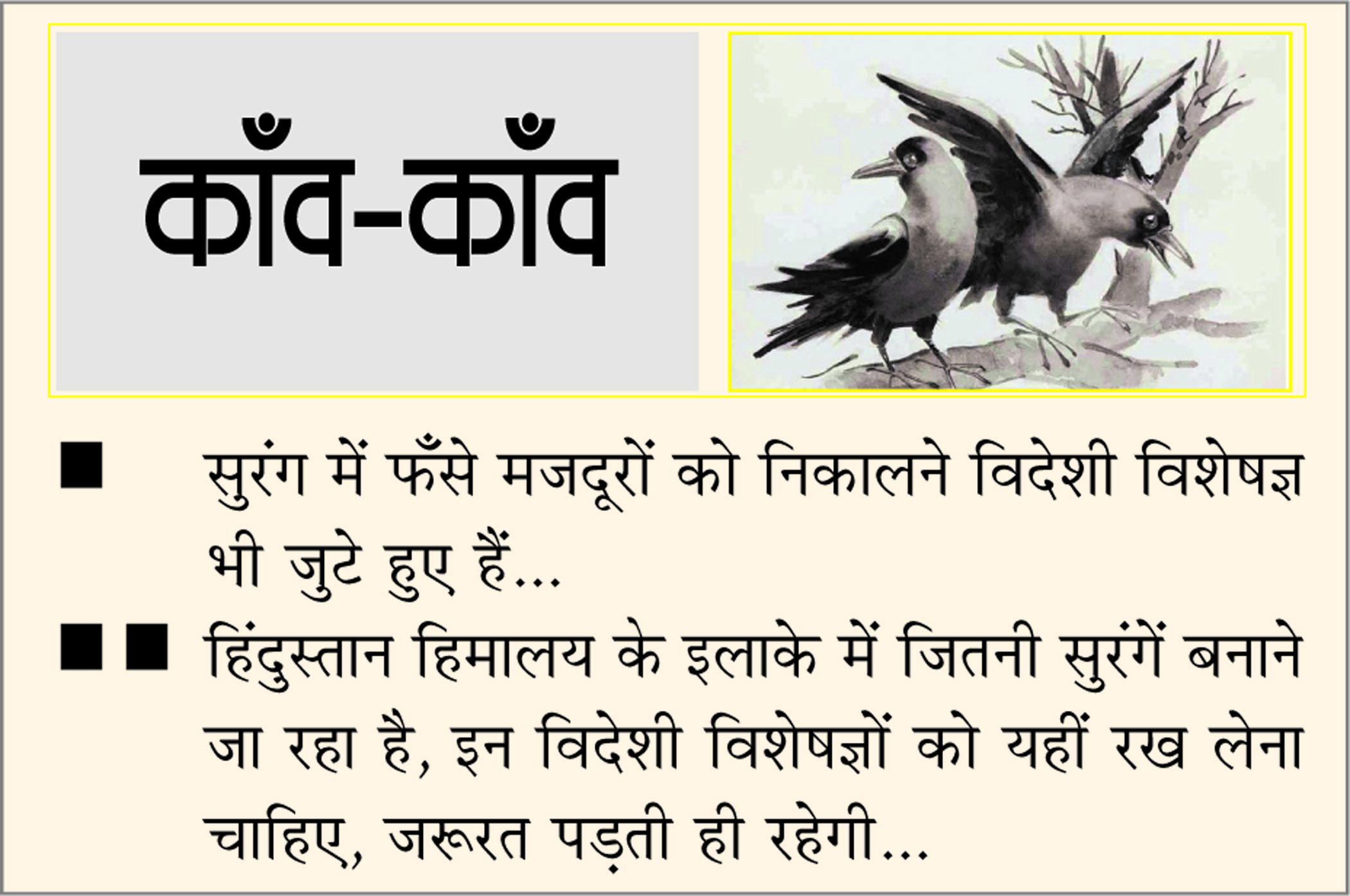 दैनिक 'छत्तीसगढ़' का काँव-काँव, 22 नवंबर