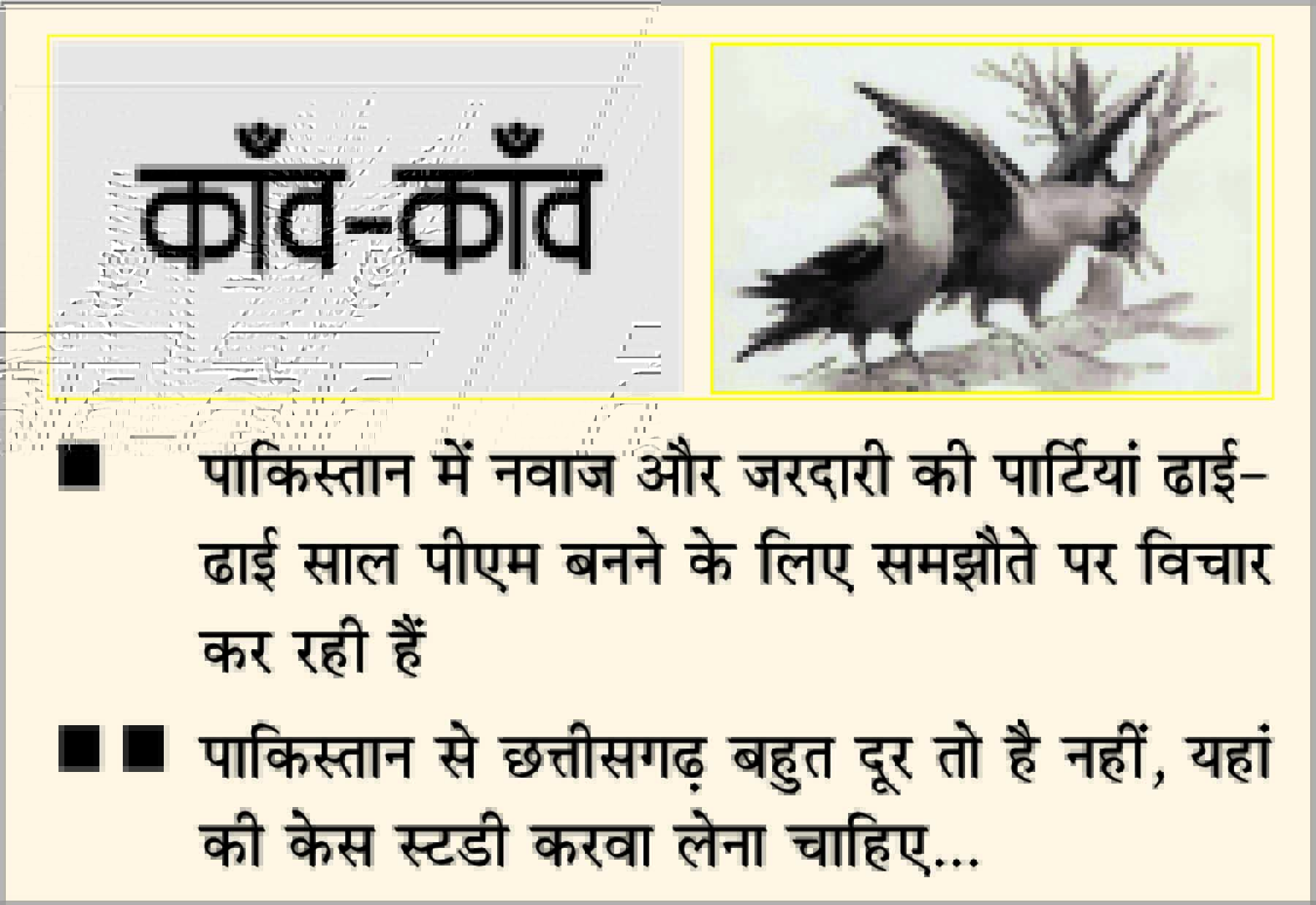 दैनिक 'छत्तीसगढ़' का काँव-काँव, 13 फरवरी