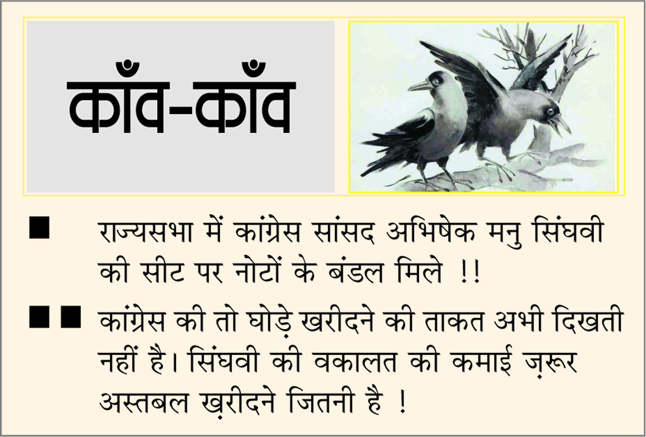 दैनिक 'छत्तीसगढ़' का काँव-काँव, 6 दिसंबर