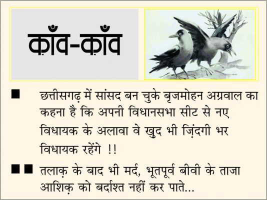 दैनिक 'छत्तीसगढ़' का काँव-काँव, 25 अक्टूबर