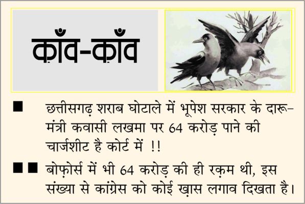 दैनिक 'छत्तीसगढ़' का  काँव-काँव, 01 जुलाई 2025