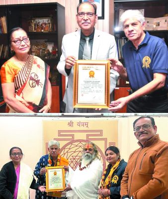 सर्वाधिक भाषाओं के पंचांग एकत्रित करने के लिए राजेन्द्र गोल्डन बुक ऑफ वर्ल्ड रिकार्ड्स में।